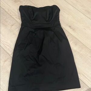 H&M Black Strapless Pleated Cocktail Dress